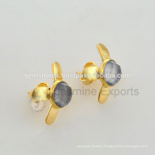 Hamdmade Gold Vermeil Gemstone Earring Wholesale